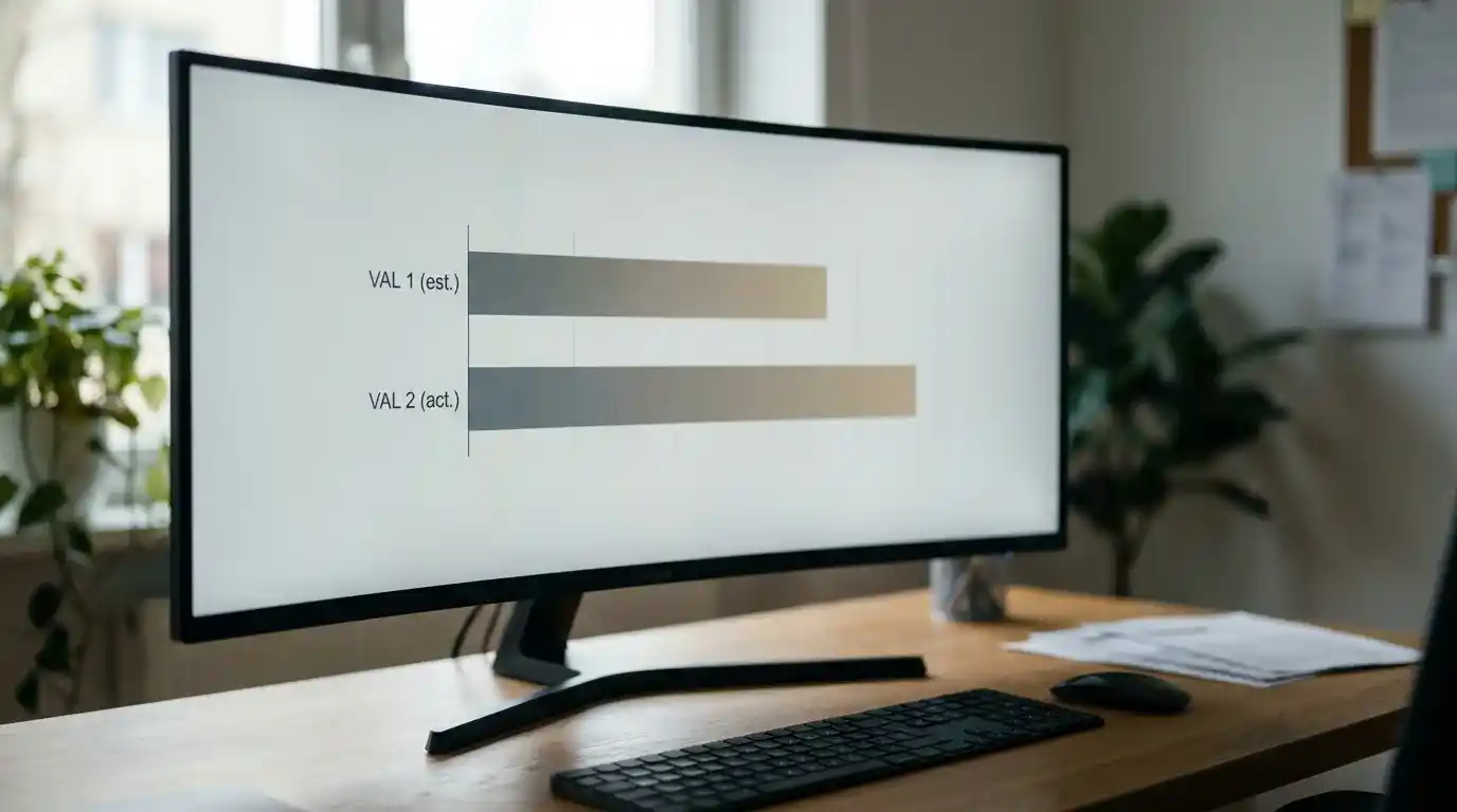 Two horizontal bar graphics on a monitor comparing the overround percentage on a 1X2 market and the equivalent Asian handicap market