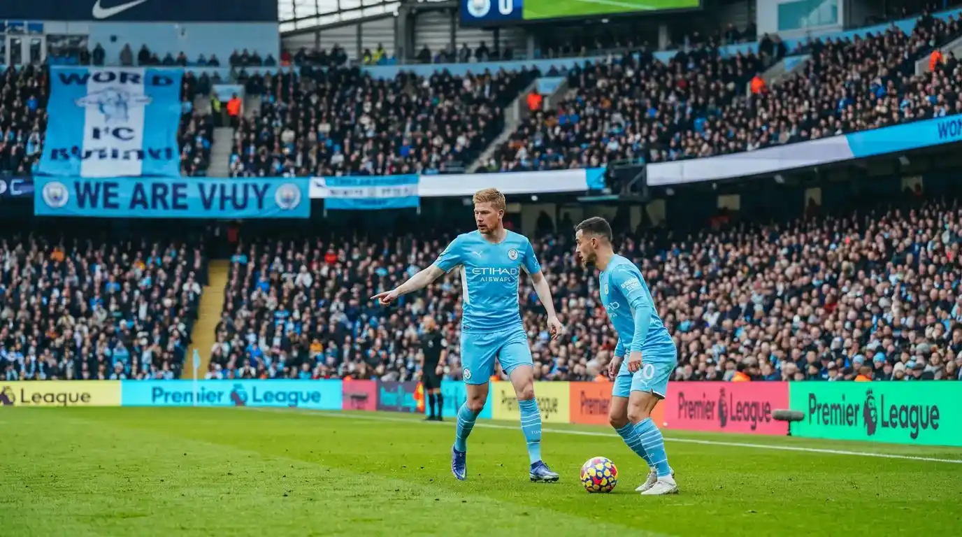 Central midfielder receiving the ball and playing a short pass during a Premier League possession phase