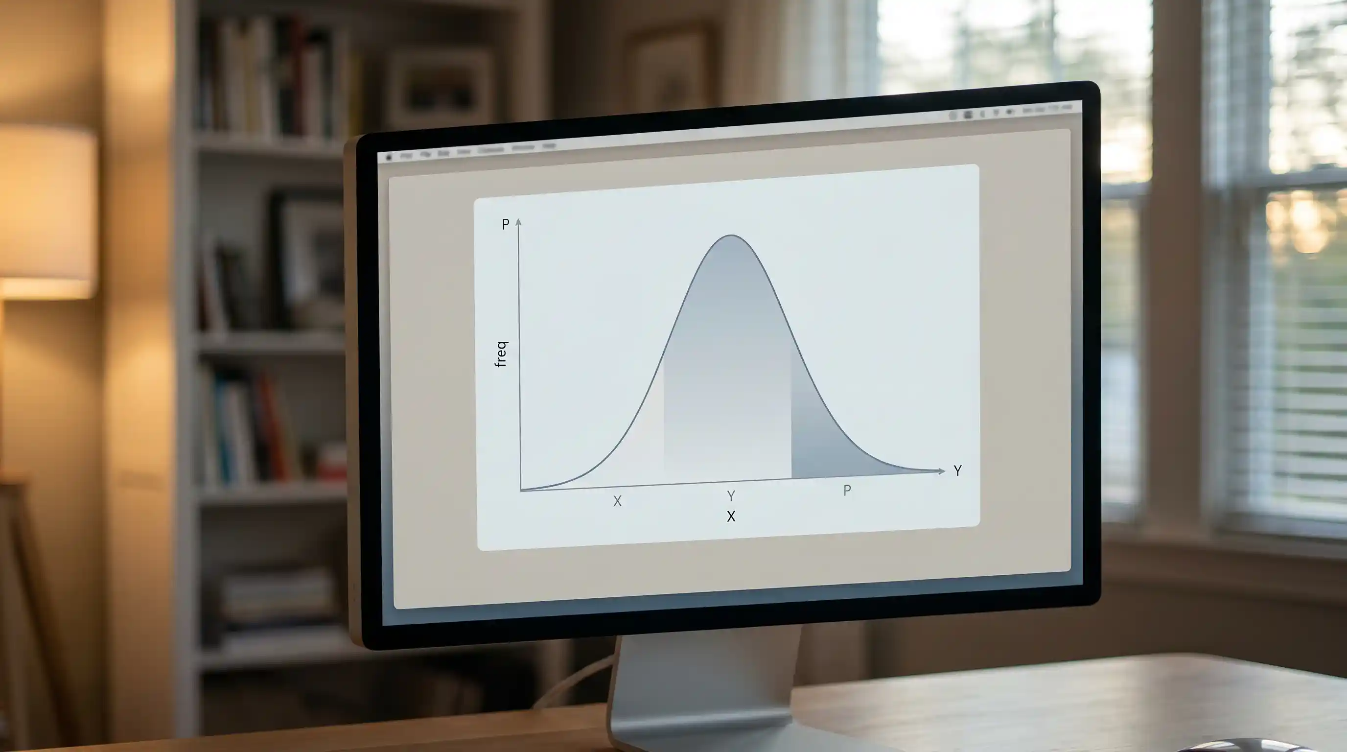 Monitor showing a clean Poisson distribution curve over expected goals values used to derive both-teams-to-score probabilities