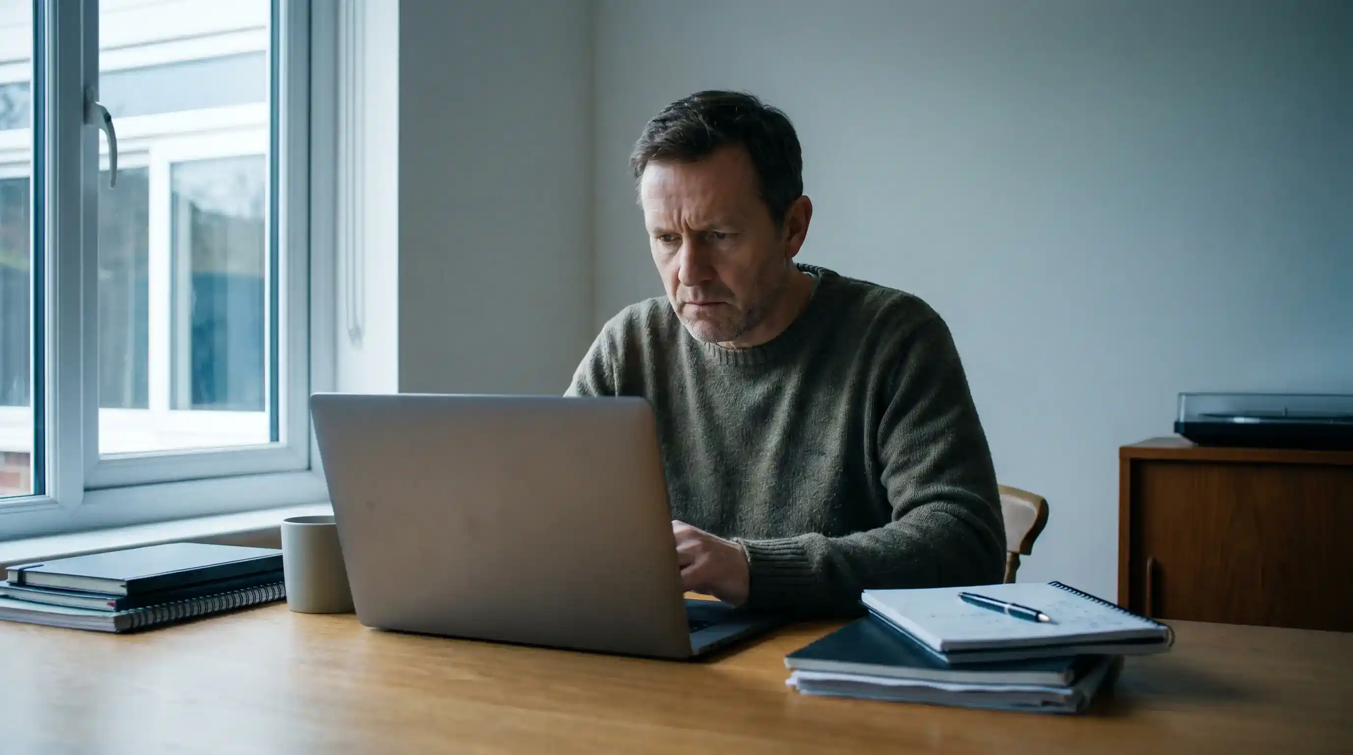 UK punter studying expected value analysis for football matches on a laptop