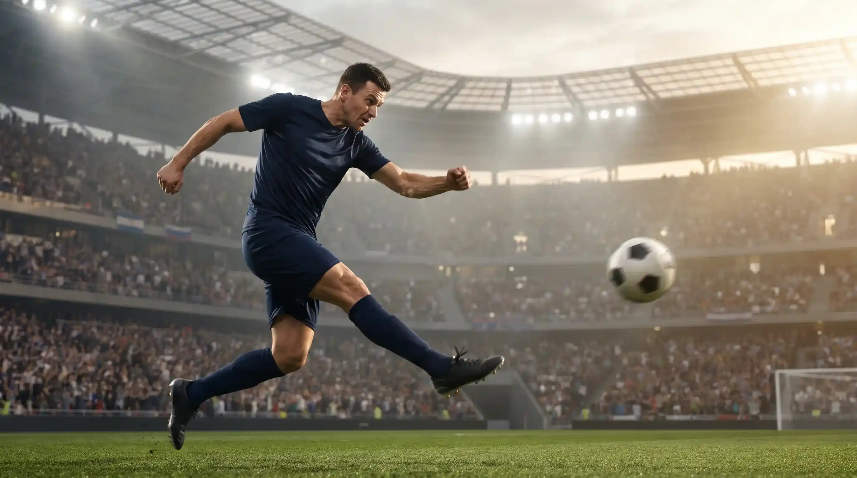 Premier League holding midfielder taking a shot from outside the box during a fixture for a shots-on-target market