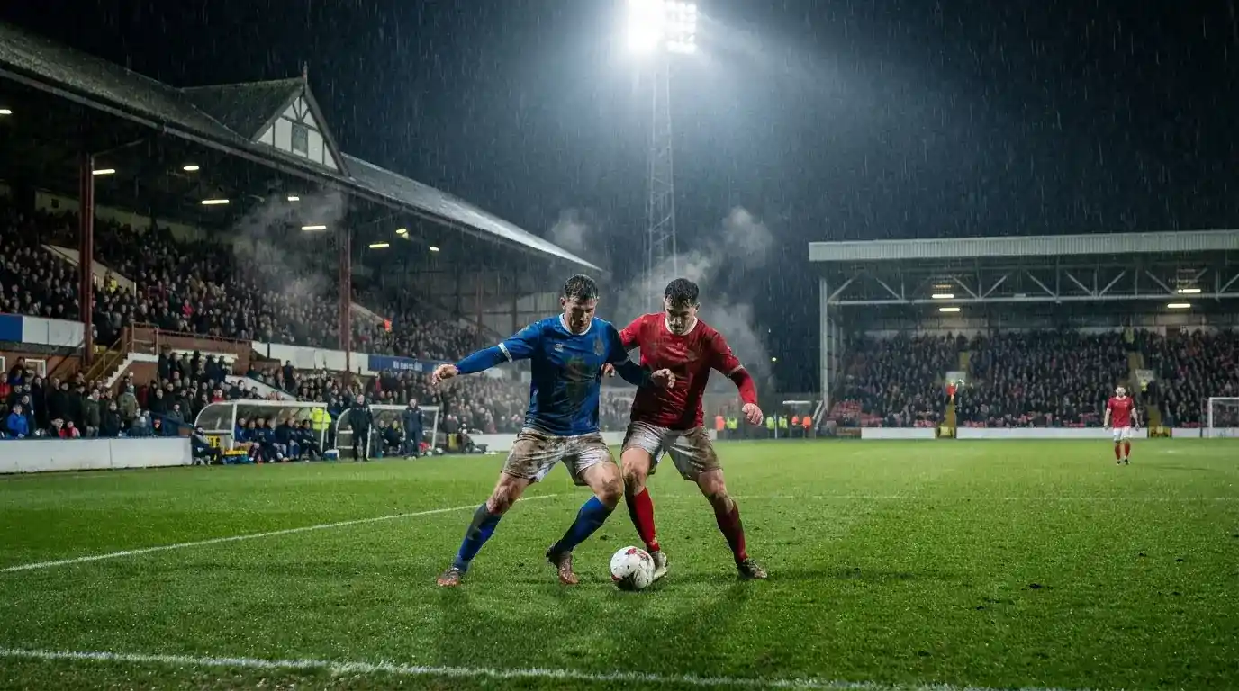 Tuesday-night Championship fixture under floodlights with rotation changes evident in the starting eleven