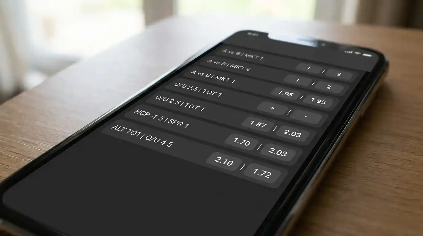 Mobile sportsbook screen showing several rows of top-eight finish markets for European football clubs with two-way yes and no prices